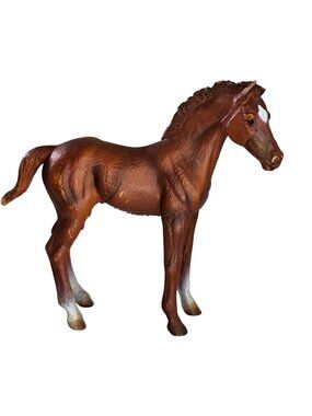 2014 Breyer CollectA Chestnut Thoroughbred Standing Foal Horse *Missing Ear*